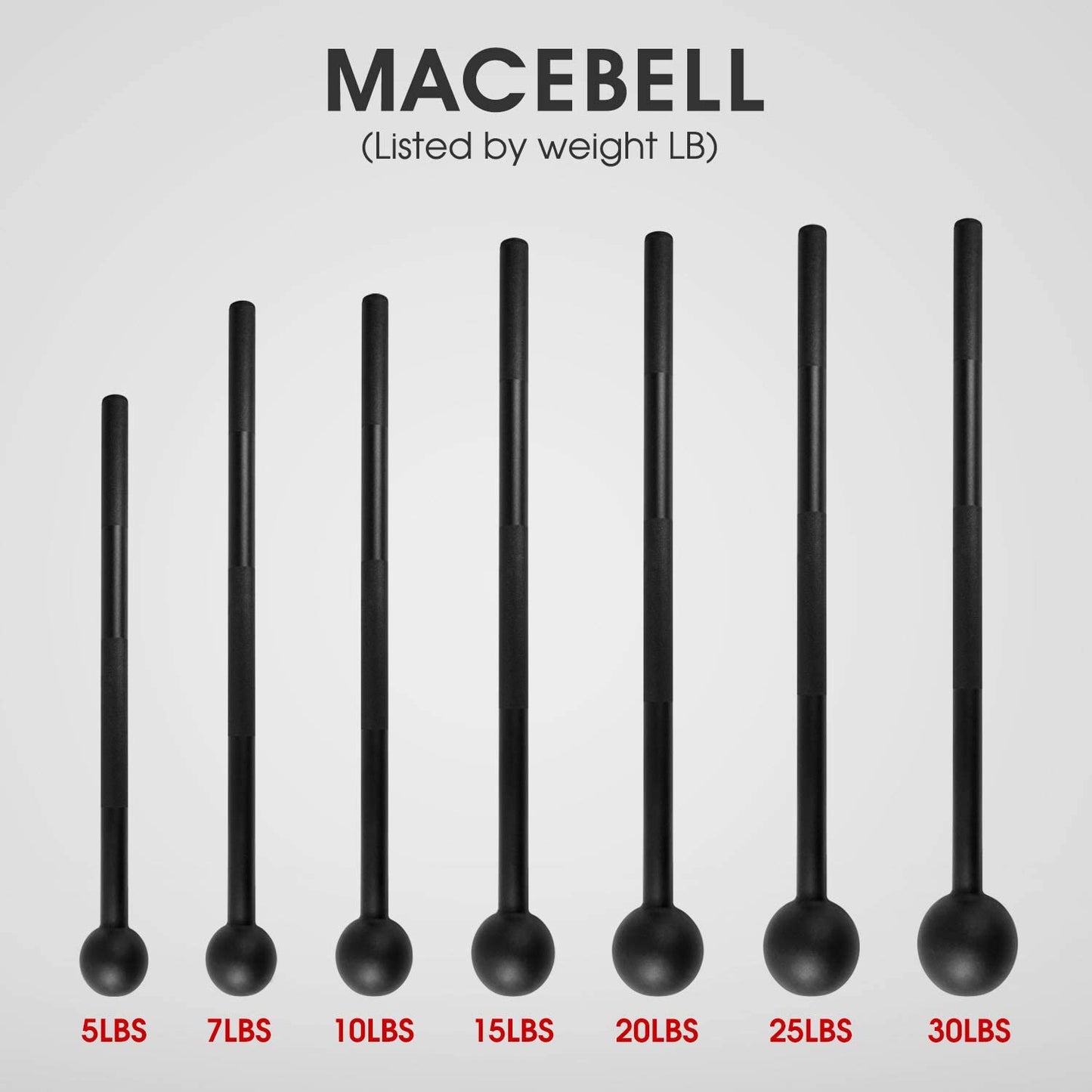 Steel Mace Bell for Comprehensive Strength Training - Full Body Workouts for Muscles, Shoulders, Grips, and Forearms - Available in 5, 7, 10, 15, 20, 25, and 30 LB for Both Men and Women