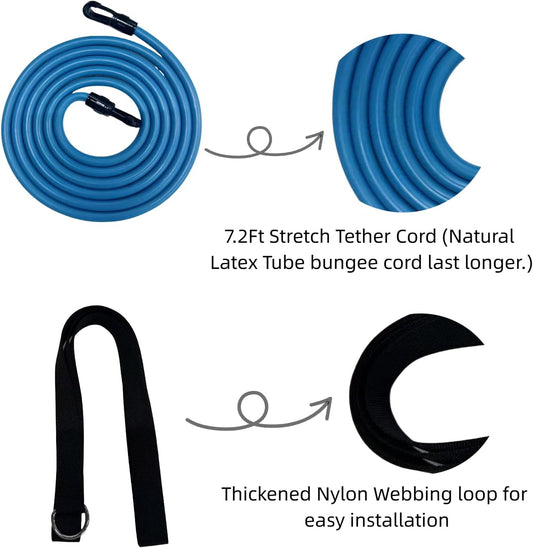 Swim Tether Resistance Belt – Professional Bungee Swim Trainer Harness for Adults