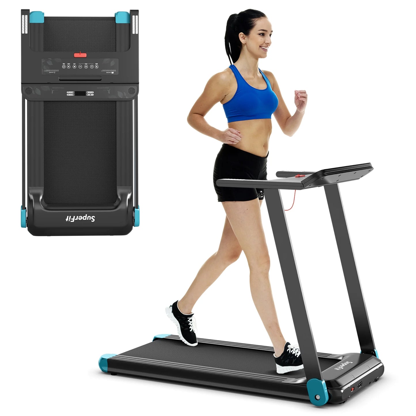 Superfit Compact Electric Treadmill with App Control and Integrated Speaker
