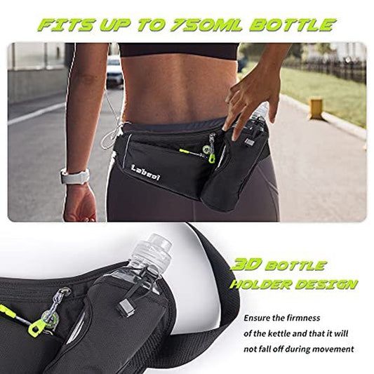 Running Belt Bag with Water Bottle Holder Phone Pouch Waist Fanny Pack