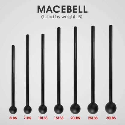 Steel Mace Bell for Comprehensive Strength Training - Full Body Workouts for Muscles, Shoulders, Grips, and Forearms - Available in 5, 7, 10, 15, 20, 25, and 30 LB for Both Men and Women