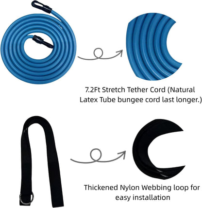 Swim Tether Resistance Belt – Professional Bungee Swim Trainer Harness for Adults