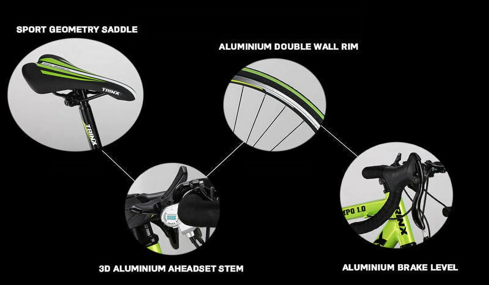 TEMPO 1.0 700C Road Bike - 21-Speed Racing Bicycle in Blue and White, 53cm Frame