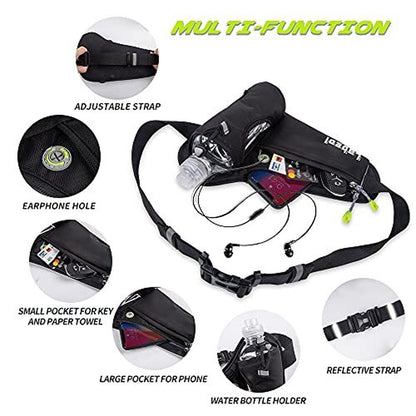 Running Belt Bag with Water Bottle Holder Phone Pouch Waist Fanny Pack