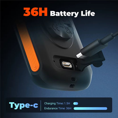 BC200 Wireless GPS Bicycle Computer - Bluetooth 5.0 and ANT+ Enabled Bike Speedometer and Odometer with 2.6-Inch Display, App Synchronization, Slope, and Altitude Tracking