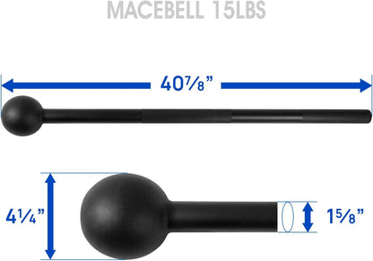 Steel Mace Bell for Comprehensive Strength Training - Full Body Workouts for Muscles, Shoulders, Grips, and Forearms - Available in 5, 7, 10, 15, 20, 25, and 30 LB for Both Men and Women