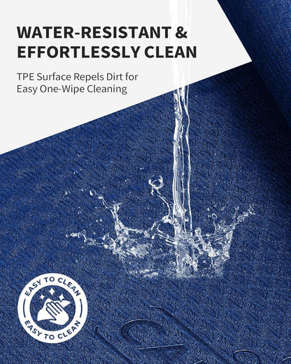 Extra Wide Large Yoga Mat (6' x 4') - Thick 1/4" Exercise Mat for Home Workouts, Yoga, and Pilates (Black)