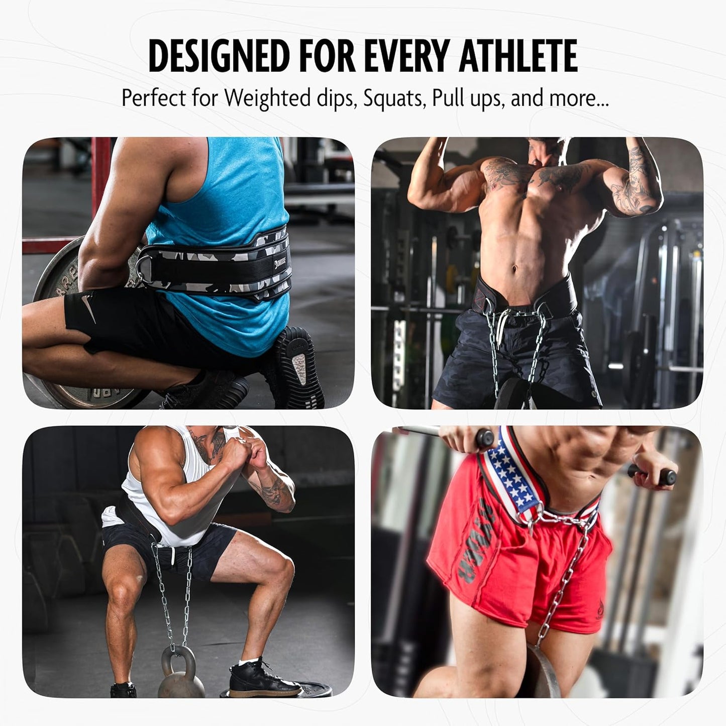 Dip Belt for Strength Training and Weightlifting - 36" Heavy-Duty Steel Chain with Comfortable Neoprene Padding, Supports Up to 350 lbs for Pull-Ups, Squats, and Dips