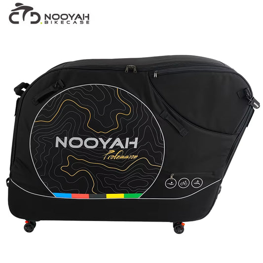Bicycle Travel Case with Aluminum Stand | No Handlebar or Pedal Removal | Shock-Absorbing Wheels | Ideal for Airline Travel