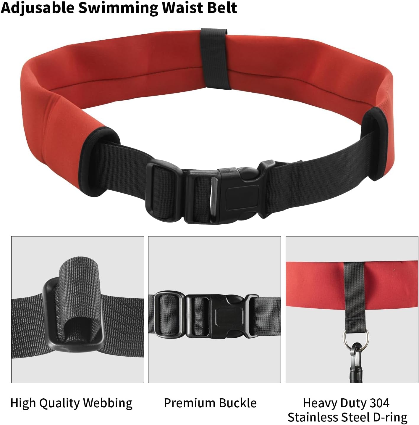 Swim Tether Resistance Belt – Professional Bungee Swim Trainer Harness for Adults