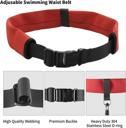 Swim Tether Resistance Belt – Professional Bungee Swim Trainer Harness for Adults