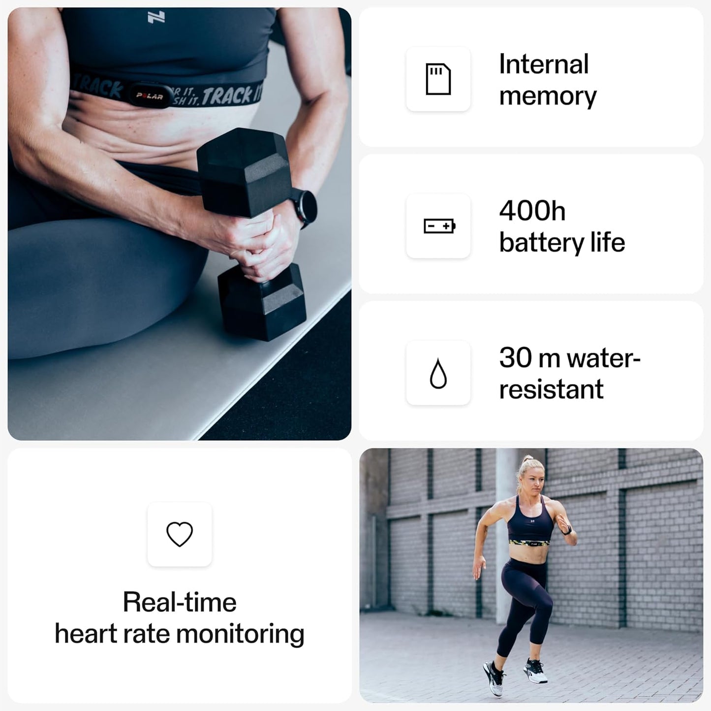 H10 Heart Rate Monitor Chest Strap - ANT+ and Bluetooth Waterproof HR Sensor for Men and Women