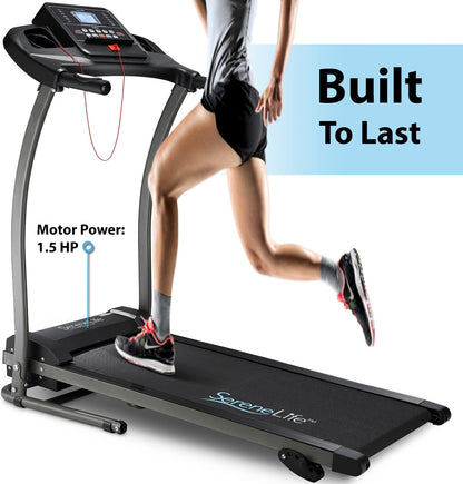 Folding Treadmill - Compact Home Fitness Equipment with LCD Display for Walking and Running - Cardio Exercise Machine with Adjustable Programs, Bluetooth Connectivity, 4 Incline Levels, and 12 Training Modes