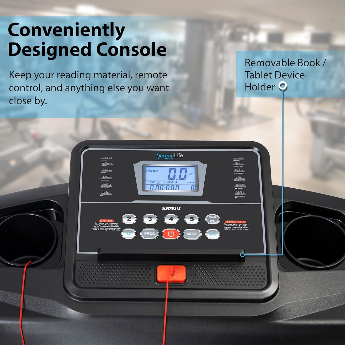 Folding Treadmill - Compact Home Fitness Equipment with LCD Display for Walking and Running - Cardio Exercise Machine with Adjustable Programs, Bluetooth Connectivity, 4 Incline Levels, and 12 Training Modes