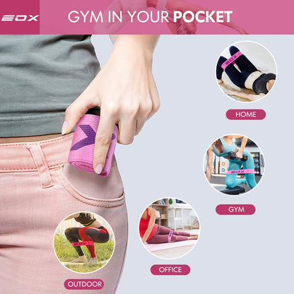 Professional Resistance Fabric Loop Bands for Leg and Glute Training - Non-Slip with 5 Resistance Levels (Pink)