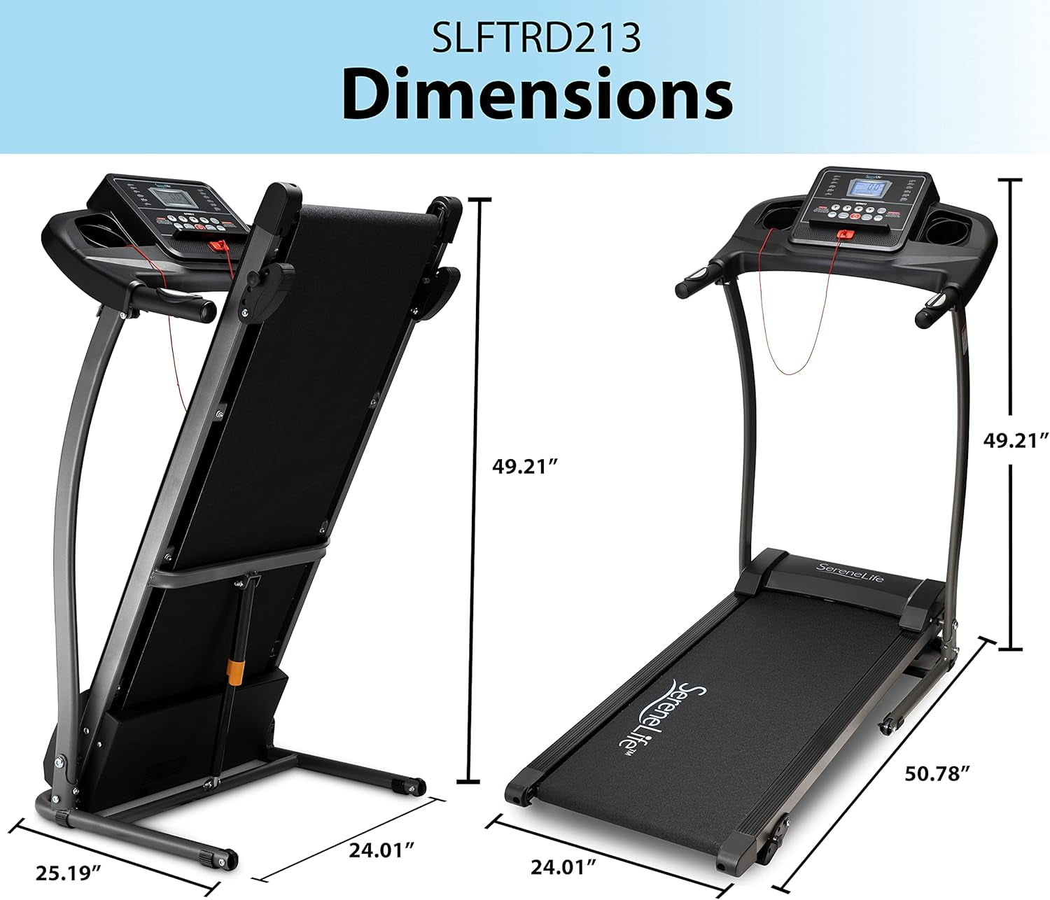 Folding Treadmill - Compact Home Fitness Equipment with LCD Display for Walking and Running - Cardio Exercise Machine with Adjustable Programs, Bluetooth Connectivity, 4 Incline Levels, and 12 Training Modes