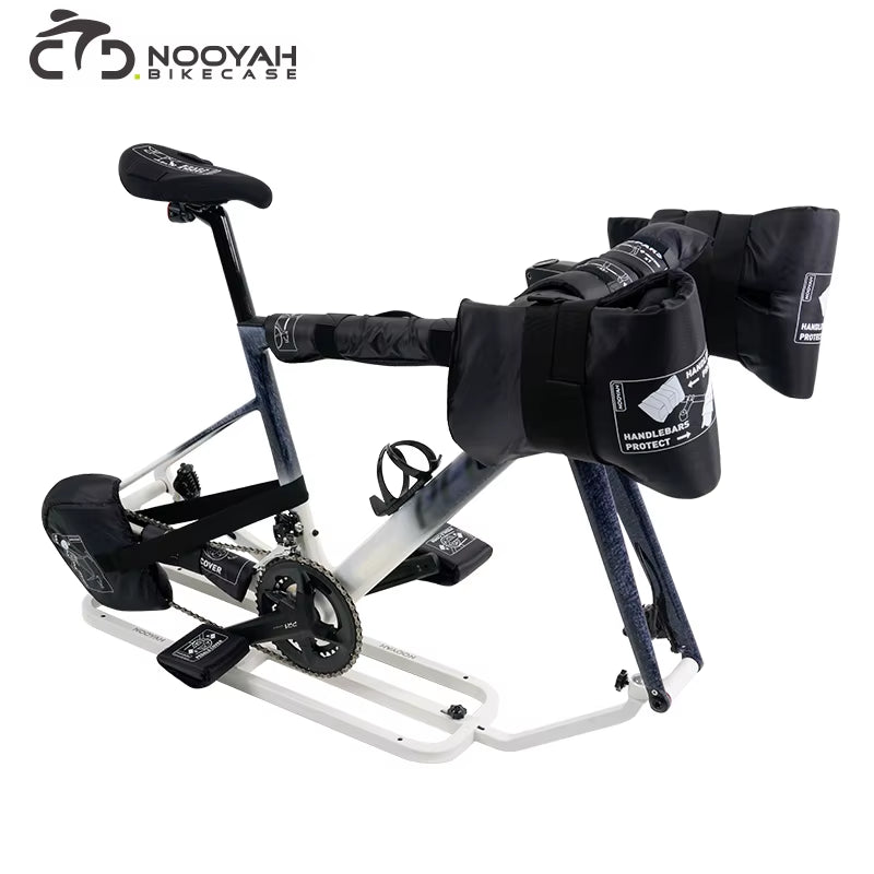 Bicycle Travel Case with Aluminum Stand | No Handlebar or Pedal Removal | Shock-Absorbing Wheels | Ideal for Airline Travel