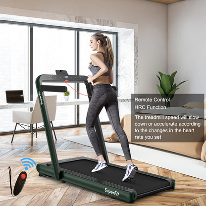 Superfit 4.75HP 2-in-1 Folding Treadmill with Remote App Control for Home Use
