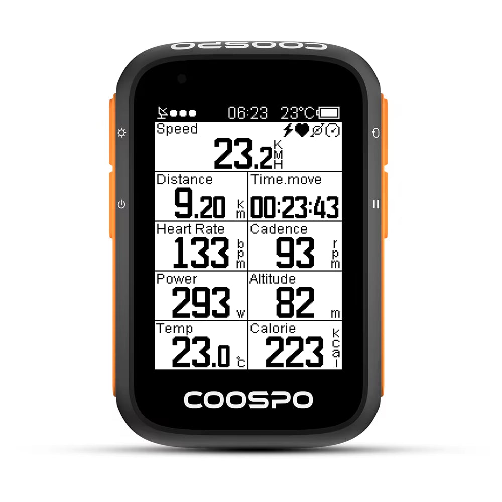 BC200 Wireless GPS Bicycle Computer - Bluetooth 5.0 and ANT+ Enabled Bike Speedometer and Odometer with 2.6-Inch Display, App Synchronization, Slope, and Altitude Tracking