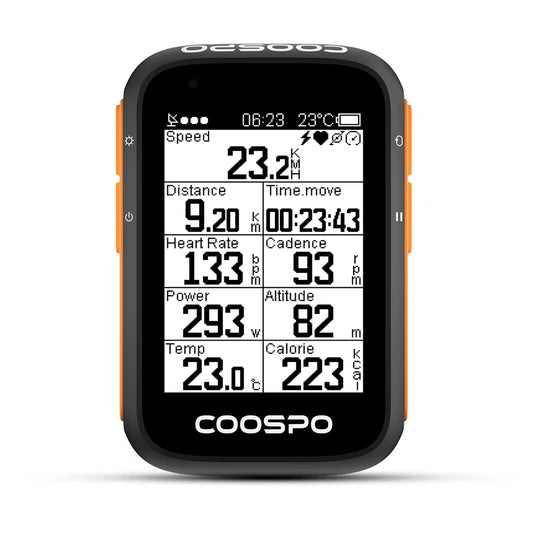 BC200 Wireless GPS Bicycle Computer - Bluetooth 5.0 and ANT+ Enabled Bike Speedometer and Odometer with 2.6-Inch Display, App Synchronization, Slope, and Altitude Tracking